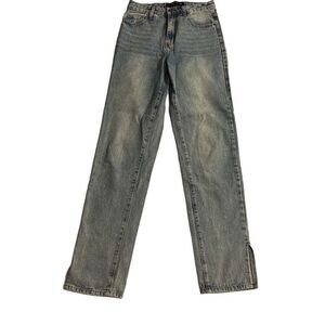 Women's Lioness Light Wash Slit Leg Denim Jeans size Extra Small